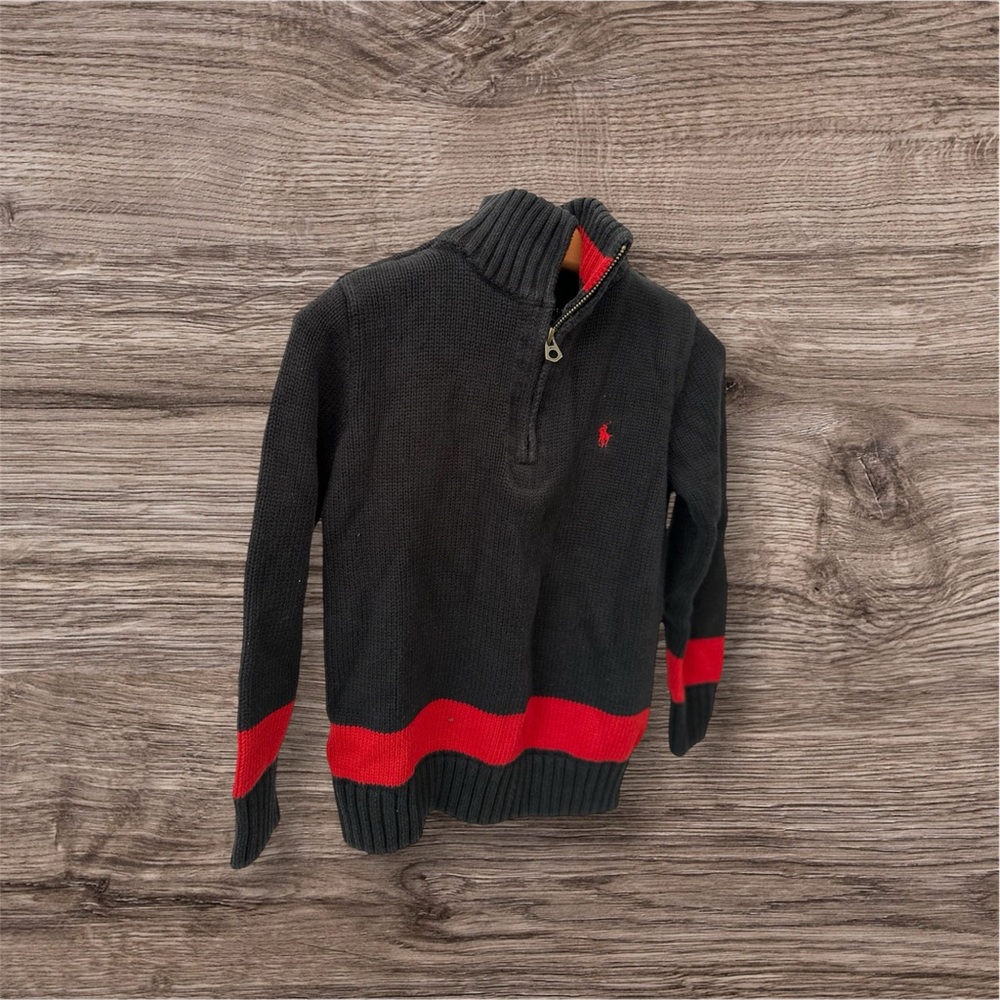Polo by Ralph Lauren Black and Red Kids Sweater